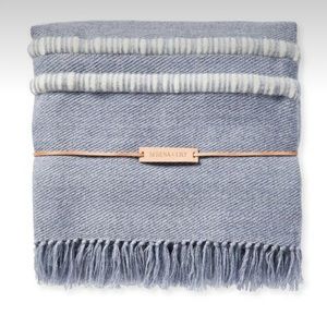 Palomino Coastal Blue Alpaca Throw Blanket Brand New